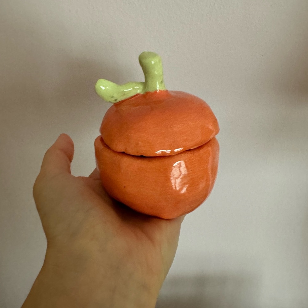 Handmade ceramic fruit peach apple